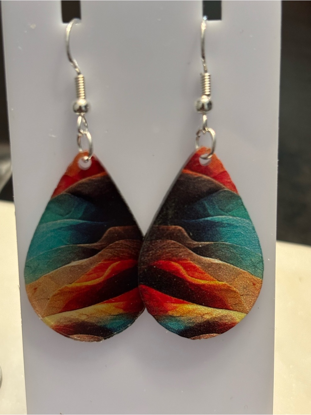 Abstract Layered  Acrylic Teardrop Earrings
